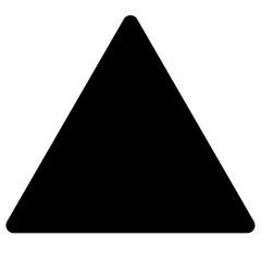 Triangular arrow up icon isolated on white background
