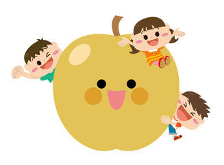 果物/梨と子どもたち