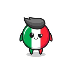 italy flag cartoon with an arrogant expression