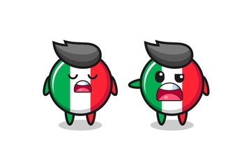 illustration of the argue between two cute italy flag characters
