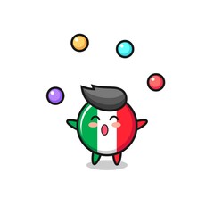 the italy flag circus cartoon juggling a ball