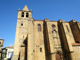 The Church of Santiago (Iglesia de Santiago) in Cáceres old town, SPAIN