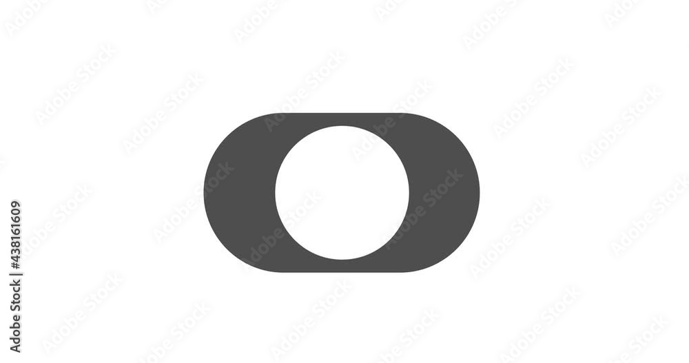 Leinwandbilder switch off on button animated. mobile phone toggle slider ui turn bar isolated video animation 4k