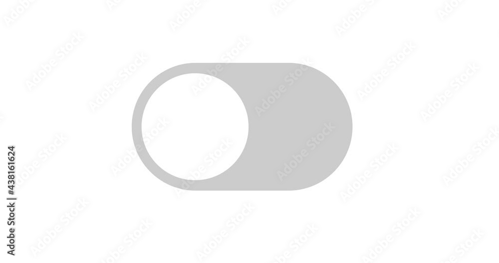 Aufkleber switch off on button animated. mobile phone toggle slider ui turn bar isolated video animation 4k