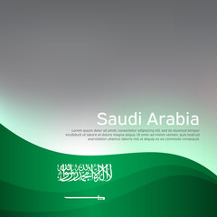 Fototapeta na wymiar Abstract waving saudi arabia flag. Creative shining background for design of patriotic holiday cards. National poster. Cover, banner in national colors of saudi arabia. Vector illustration
