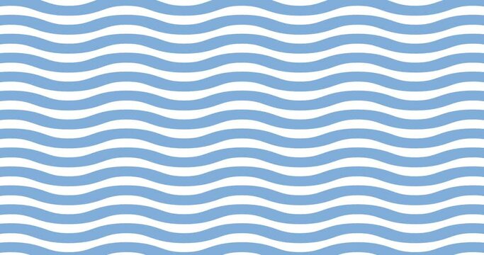 wave patten animated background. blue white wavy sea line water video animation 4k