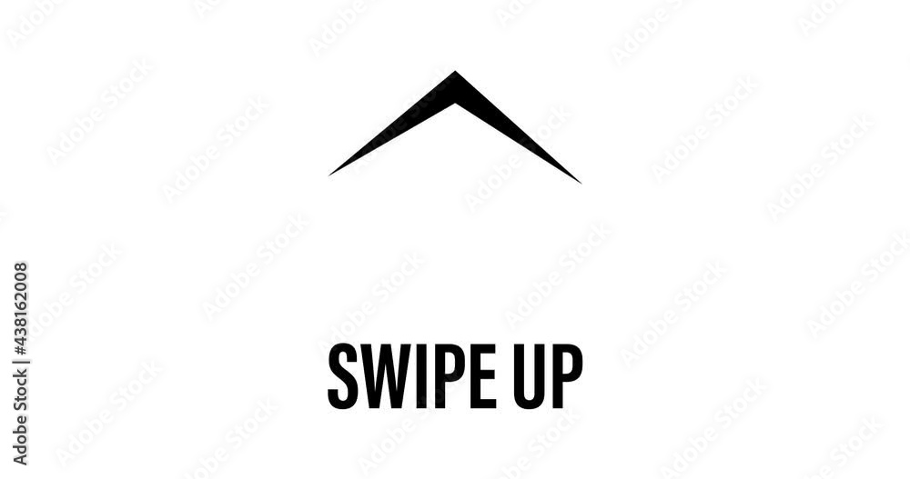 Poster swipe up sign arrow animation. drag pull up icon animated video. follow button. visit page 4k