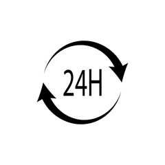 24 hours sign icon, round the clock work. Vector illustration eps 10