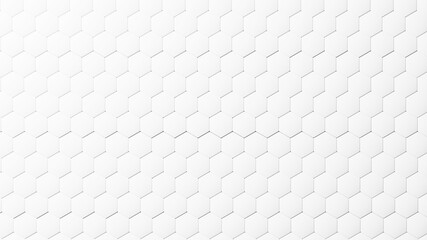 Abstract hexagon, honeycomb embossed texture on white background, Illustration image, 3D render illustration