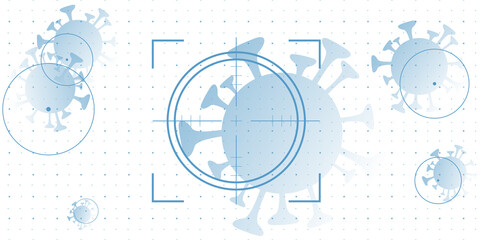 Fototapeta premium covid 19 target illustration - Blue design banner
