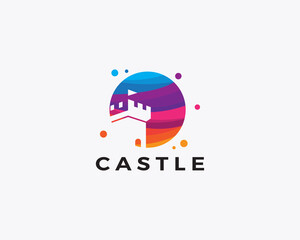 castle creative color logo design