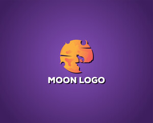 moon logo design template background