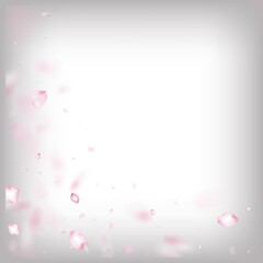 Cherry Sakura Blossom Confetti. Windy Leaves Confetti Design. Noble