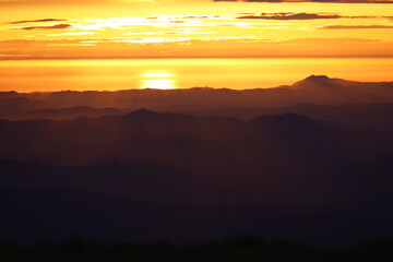 ocean mountain sunset