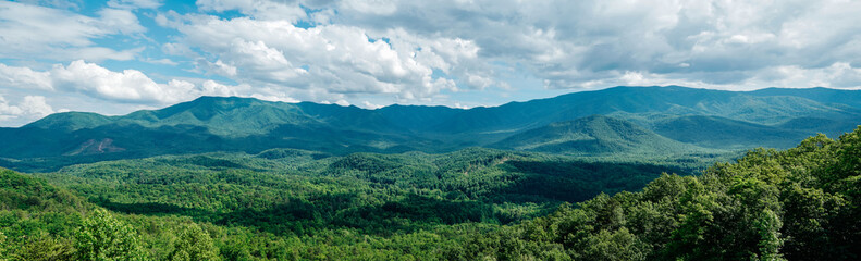 Fototapeta na wymiar Great Smoky Mountains Panorama (Daytime)