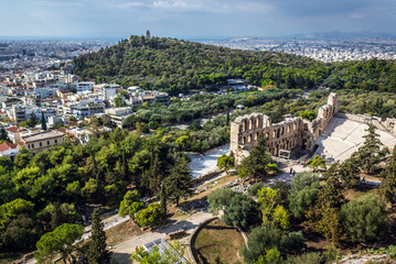 Fototapeta premium Odeon of Herodes Atticus in Acropolis ancient citadel in Athens, Greece