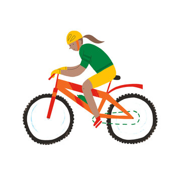 Girl on a moutain bike