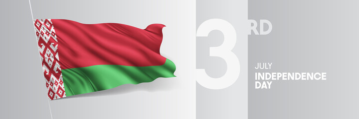 Belarus happy independence day greeting card, banner vector illustration