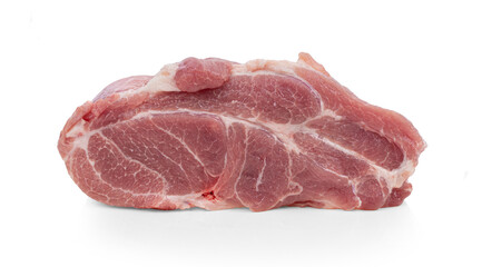 Raw pork on white background