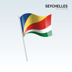 Seychelles waving flag isolated on gray background