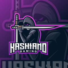 Obraz premium ninja mascot esport logo