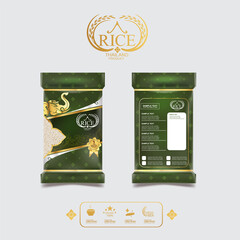 Rice Thailand food Logo Product and Background Thai Arts.