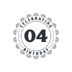 4 Birthday celebration, Greetings card for 4 years birthday