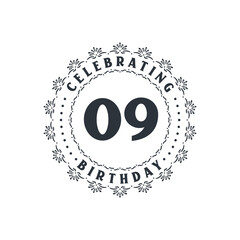 9 Birthday celebration, Greetings card for 9 years birthday