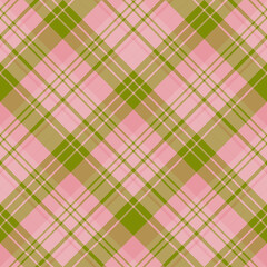 Seamless pattern in pink and green colors for plaid, fabric, textile, clothes, tablecloth and other things. Vector image. 2