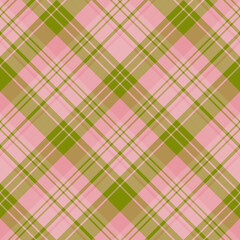 Seamless pattern in pink and green colors for plaid, fabric, textile, clothes, tablecloth and other things. Vector image. 2