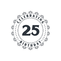25 Birthday celebration, Greetings card for 25 years birthday