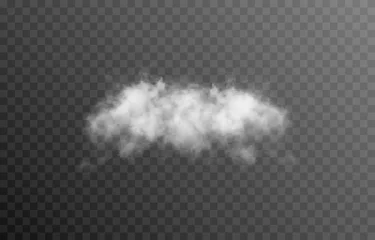 Schilderijen op glas Vector cloud or smoke on an isolated transparent background. Cloud, smoke, fog, png. © Vitaliy