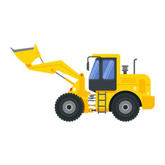 Illustration for construction machinery vehicle bulldozer.