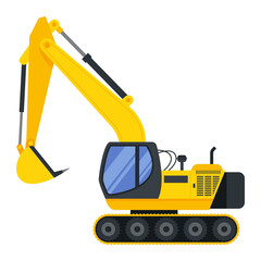 Illustration for construction machinery vehicle excavator.