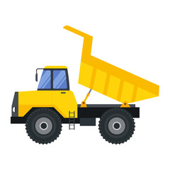 Illustration for construction machinery vehicle dump truck.