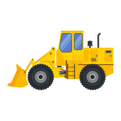 Illustration for construction machinery vehicle bulldozer.