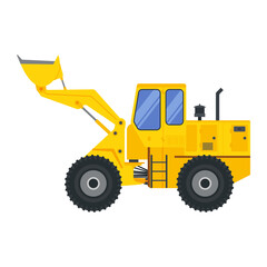 Illustration for construction machinery vehicle bulldozer.