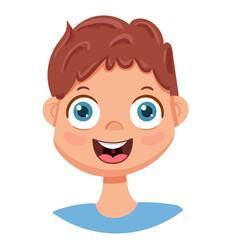 Happy man laughs. Human emotions. Vector avatar with happy men.