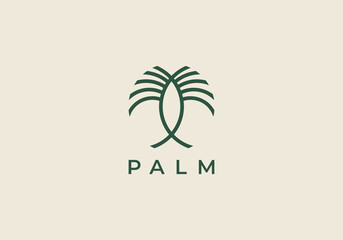 Luxury Palm Logo Template Vector
