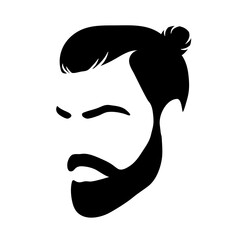 Man  hair icon for barbershop. Vector illustration