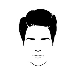 Man  hair icon for barbershop. Vector illustration