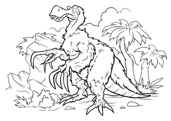 Coloring book for children with a dinosaur