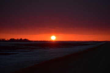 Fototapeta na wymiar prairie sunset