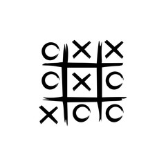 Tic-tac-toe game sign icon, hand drawing. Vector illustration eps 10