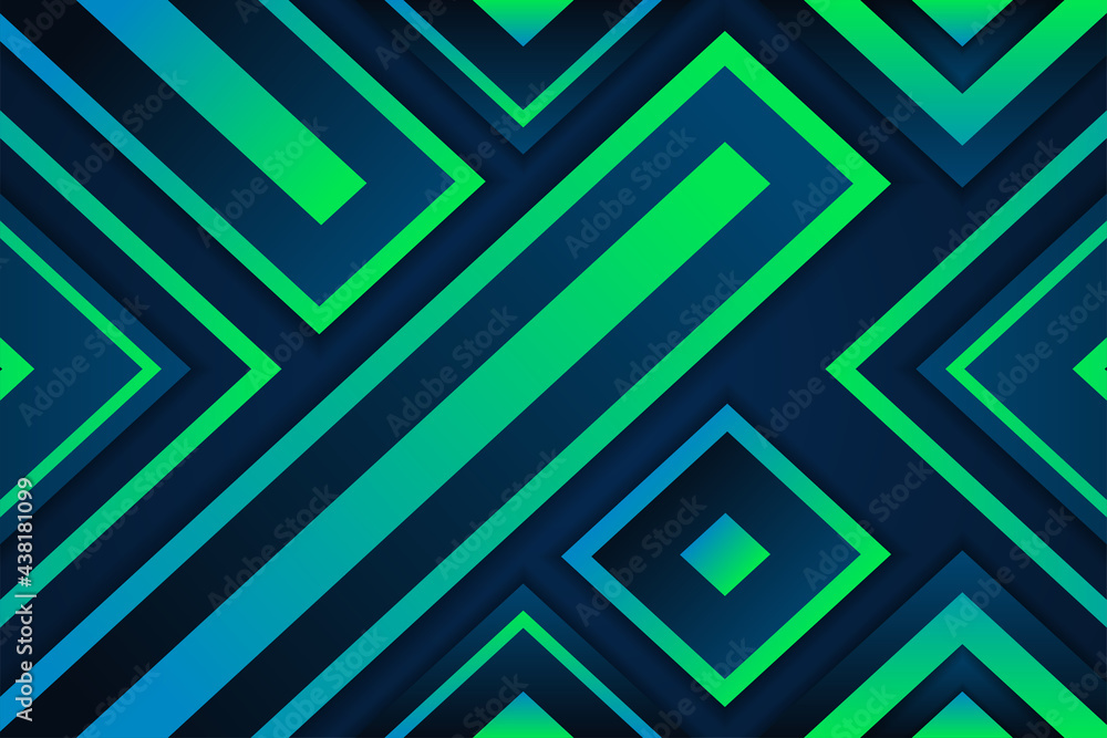 Poster green and blue gradient abstract background template design. horizontal layout with triangle and rec