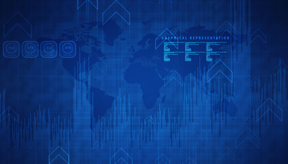 2d rendering Stock market online business concept. business Graph 