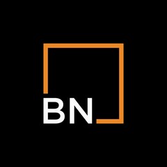 Obraz premium Letter BN Logo design with square frame line
