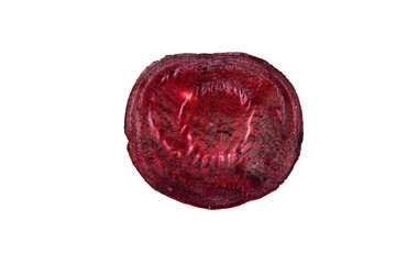 beetroot slice isolated on white background top view