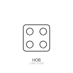 Hob outline simple vector icon. Editable stroke