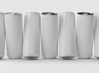 Soda can mockup (multiple frontal)